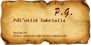 Pántlik Gabriella névjegykártya